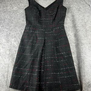 Molly New York Black White Red Sparkle‎ Sleeveless Dress size 8 Office Holiday